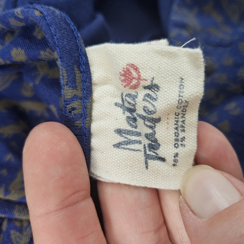 Mata Traders Novela Dress Midi Quirky Blue Foxes Print Organic Cotton Low Back S - Picture 9 of 10
